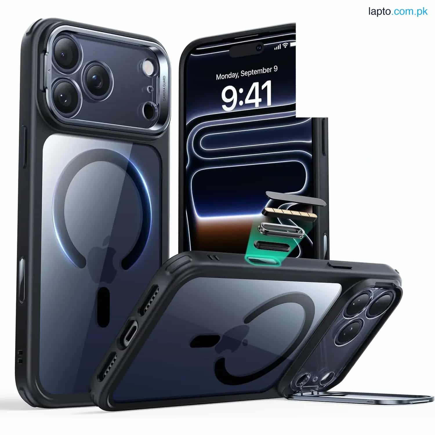 iPhone 17 Pro Max ESR Classic Hybrid With Stand Case – Clear Black 1