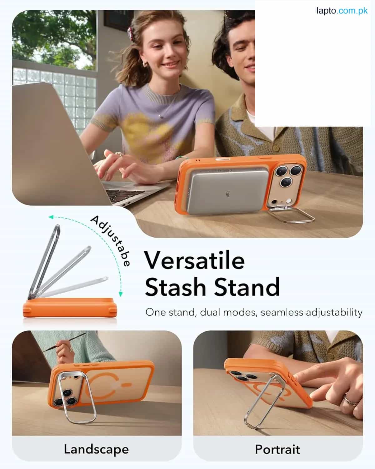 iPhone 17 Pro Max ESR Classic Hybrid With Stand Case – Frosted Orange 5