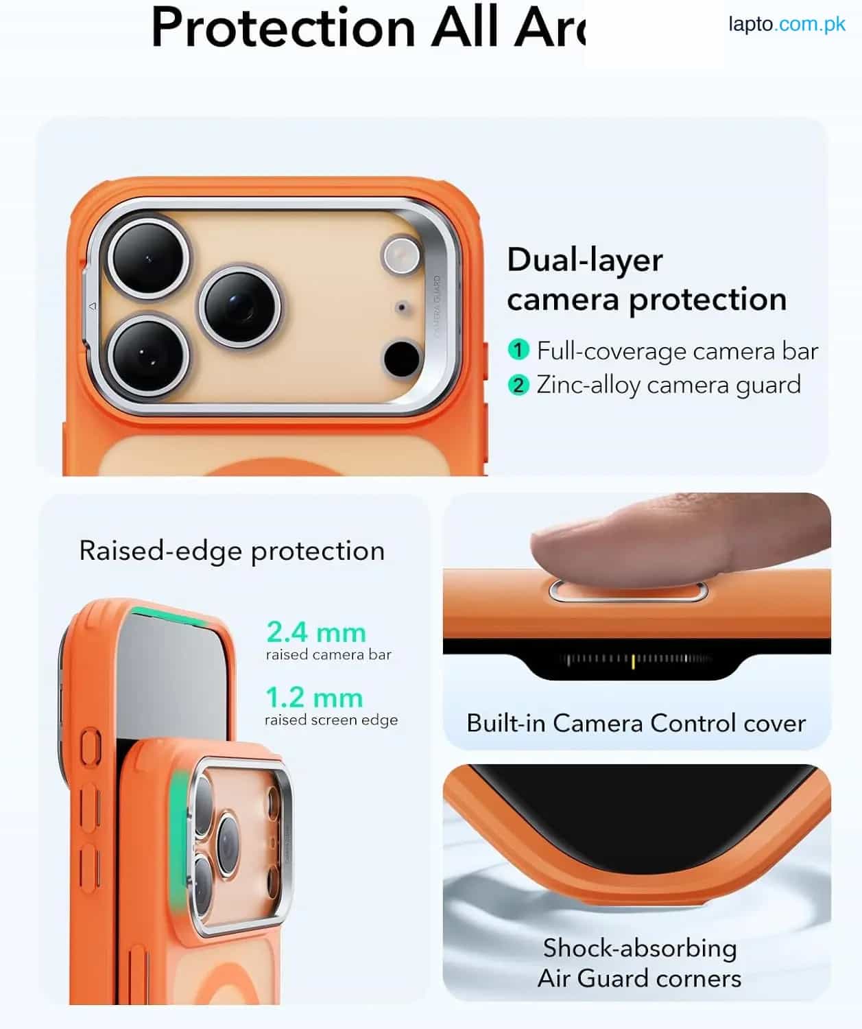 iPhone 17 Pro Max ESR Classic Hybrid With Stand Case – Frosted Orange 7