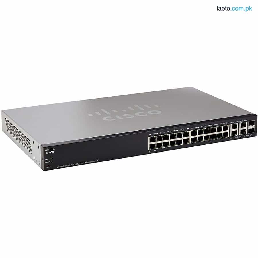 CISCO SF300-24PP-K9 24-Port 10/100 PoE+ Managed Switch w/Gig Uplinks 1