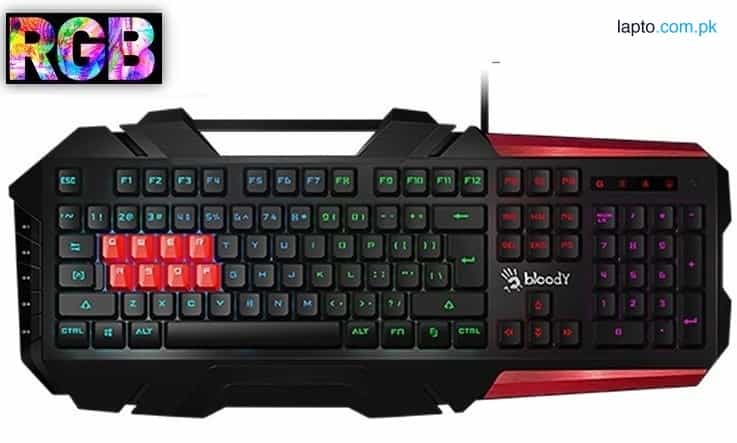 Bloody B3590R - 8 Light Strike Mechanical Gaming Keyboard - Black Grey 1