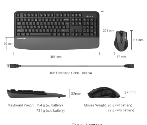 2.4G Power-Saving Wireless Comfort Desktop Set( FG2500 Plus / FG2500S Plus )