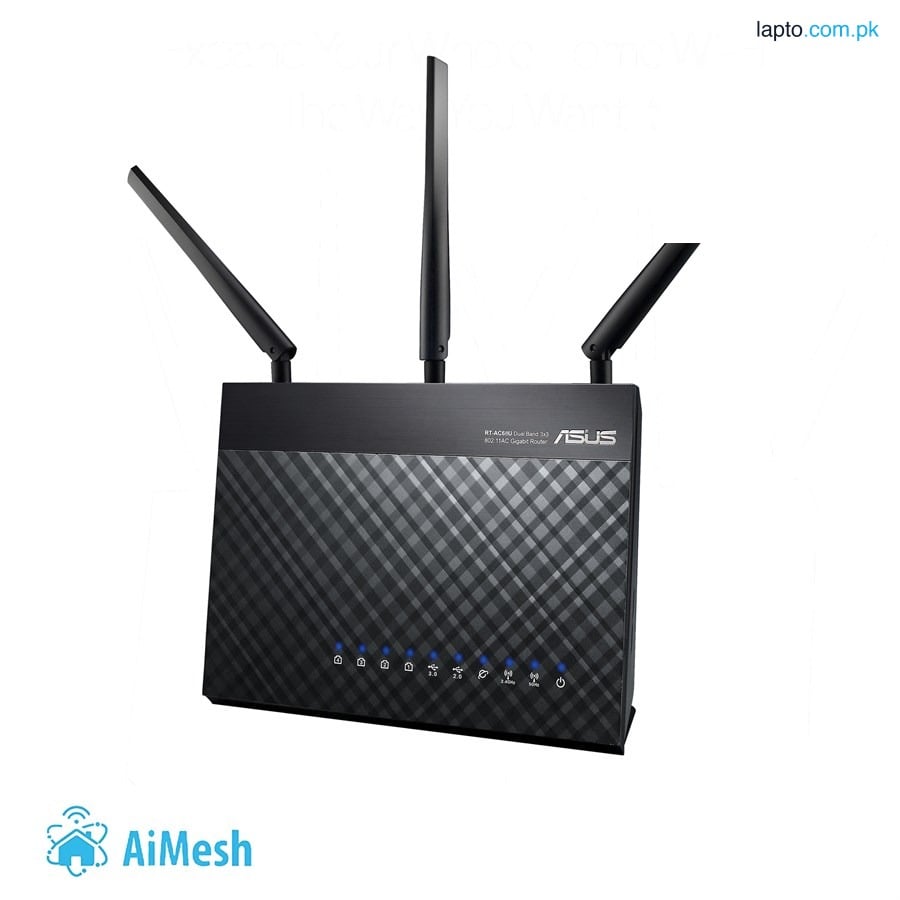 ASUS RT-AC68U Dual-Band Wireless-AC1900 Gigabit Router with AiMesh and AiProtection