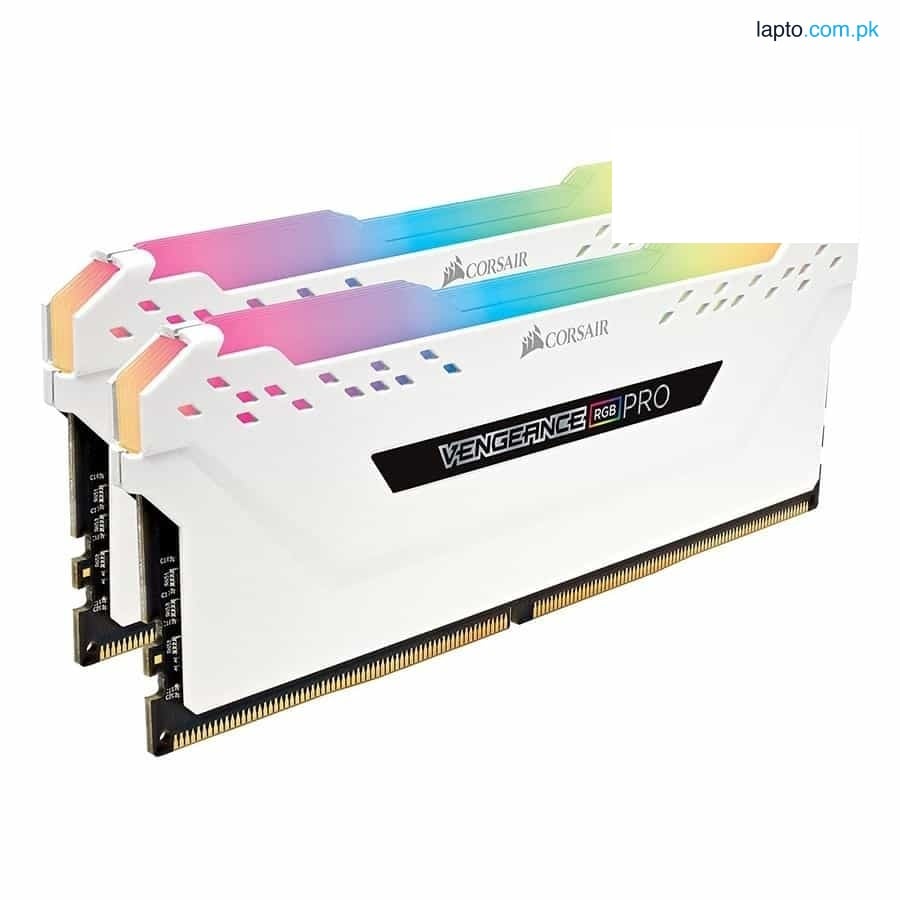 Corsair CMW16GX4M2C3200C16W VENGEANCE RGB PRO 16GB (2 x 8GB) DDR4 DRAM 3200MHz C16 Memory Kit — Whit