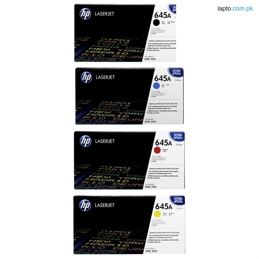 HP 645A Toner Set Black, Cyan, Magenta, Yellow