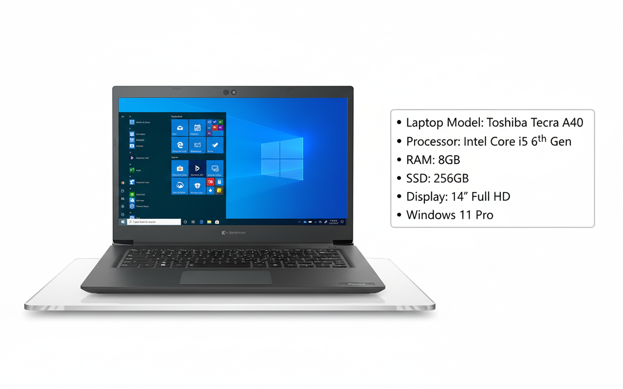 Laptop Toshiba Tecra A40 – Intel Core i5 6th Gen | 8GB RAM | 256GB SSD | 14" Full HD Display | Windows 11 Pro