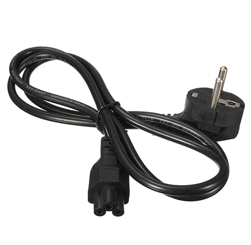 China EU Plug Mains Power Cable Clover for Laptop Adapter